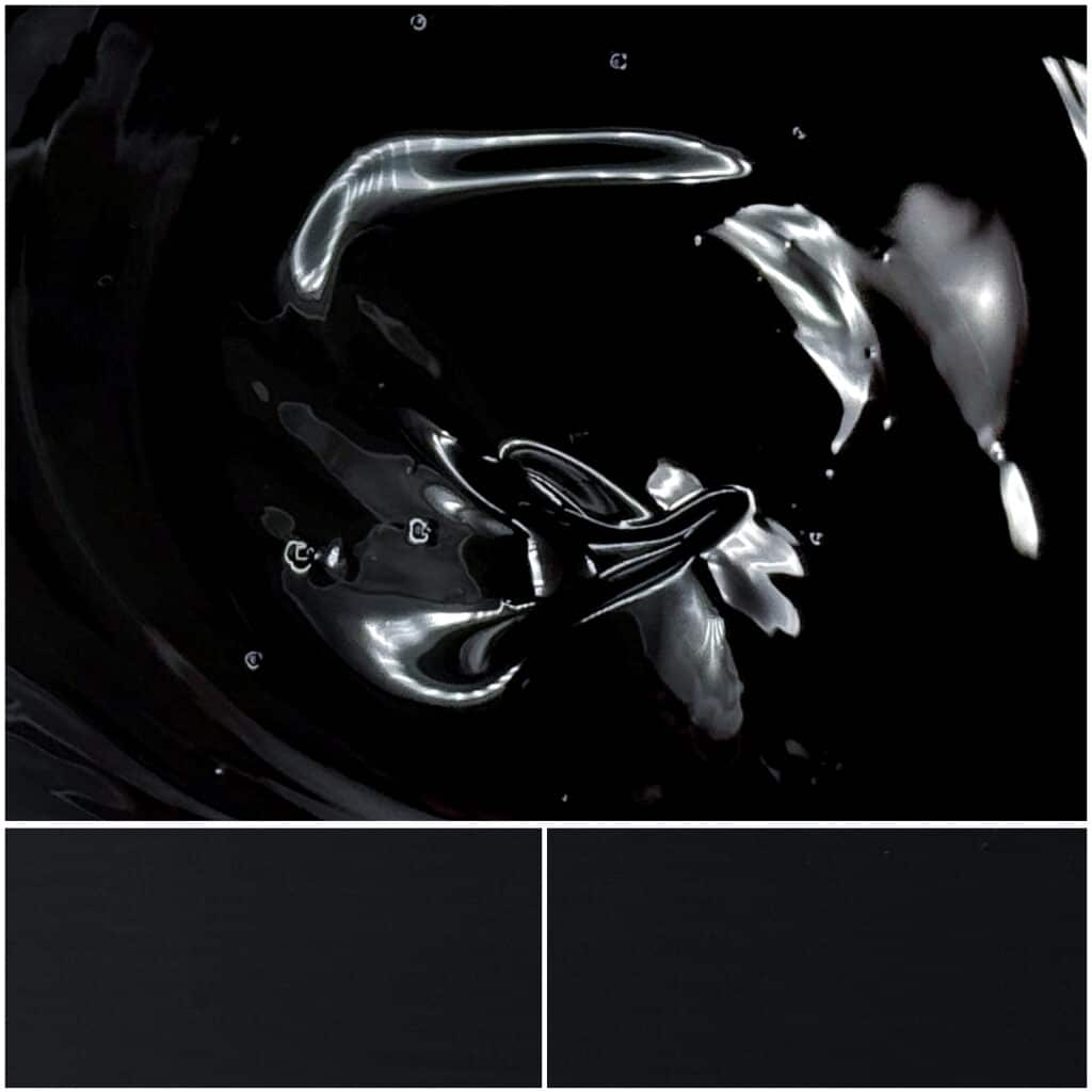 Olivsperse Black IO paint, featuring deep black color and glossy finish.