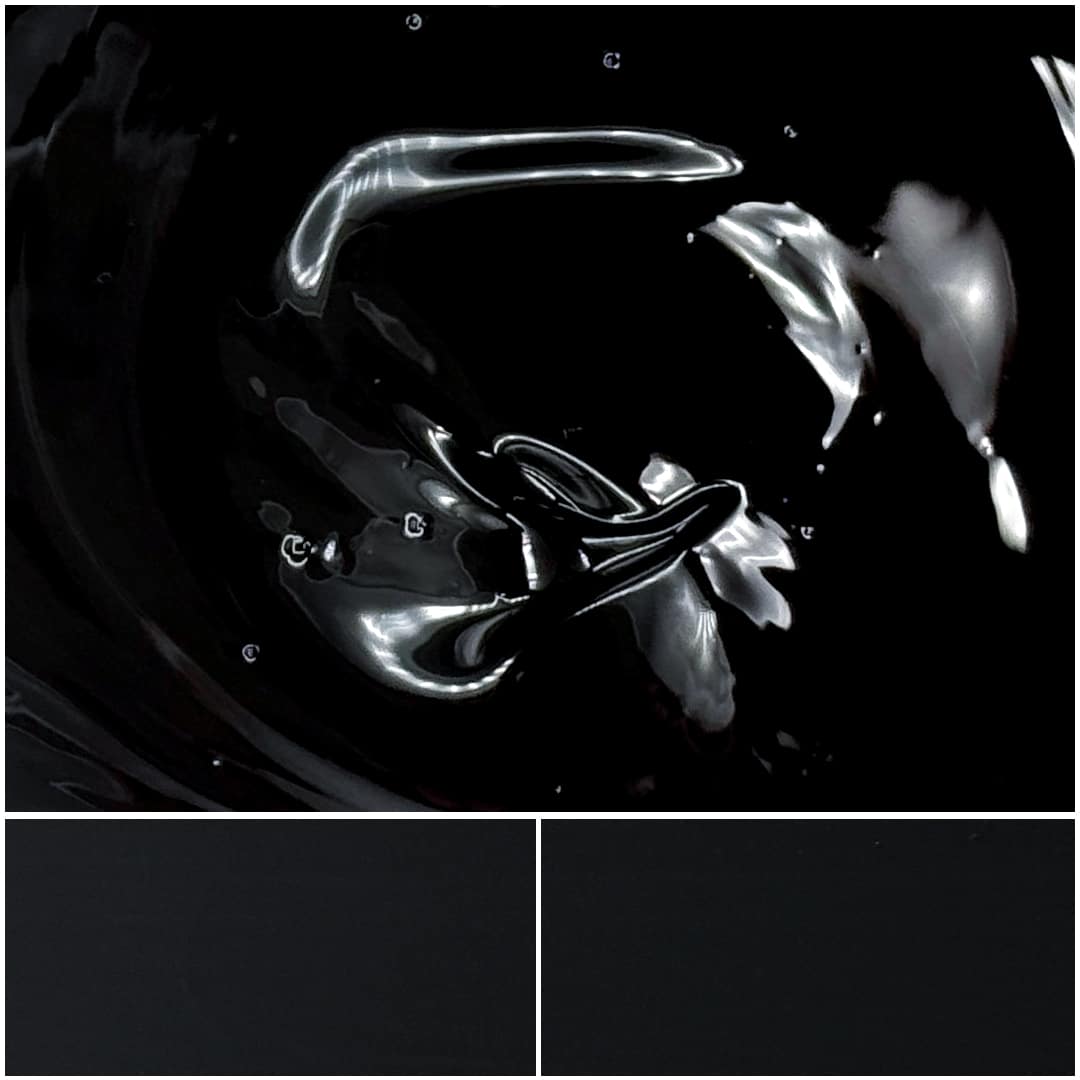 Olivsperse Black IO paint, featuring deep black color and glossy finish.