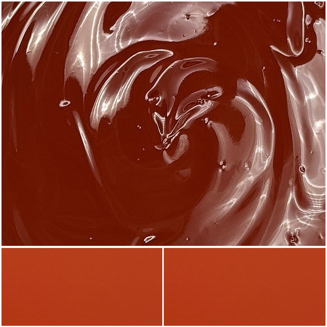 Vibrant Olivsperse Red IO paint swirls, perfect for artistic projects and designs.