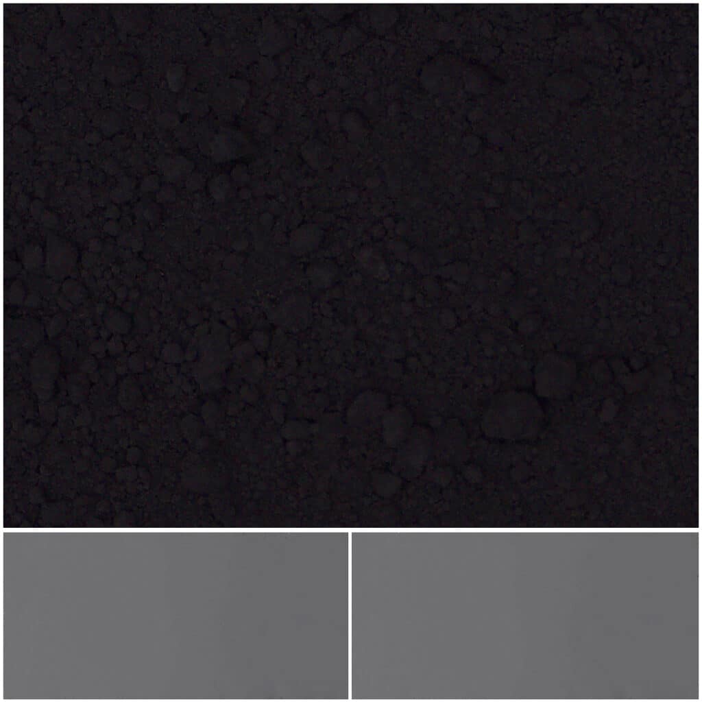 SDI Black IO AS showcases fine black powder texture for various applications.