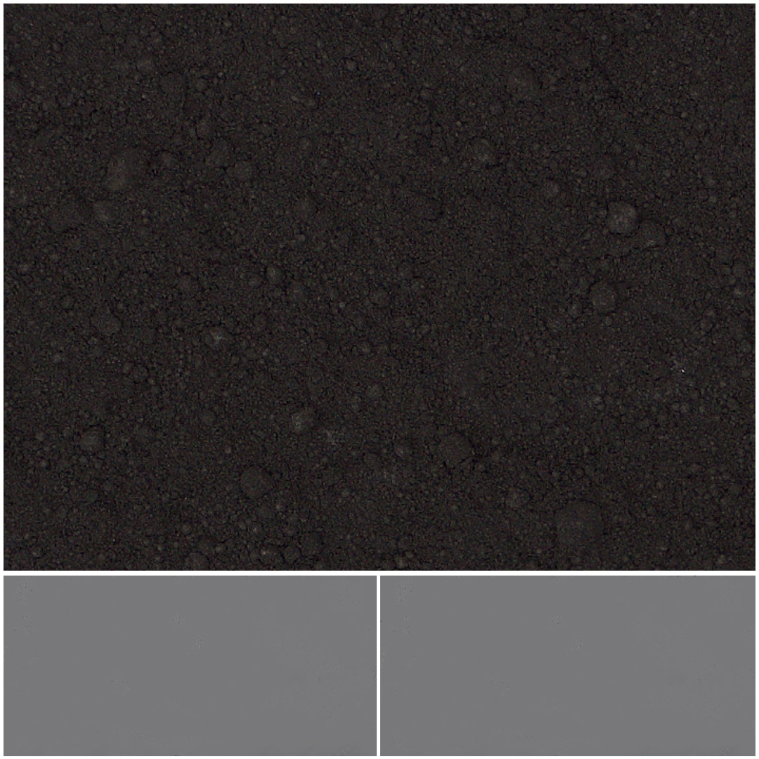 Matte black mica powder for versatile applications in art and design projects.
