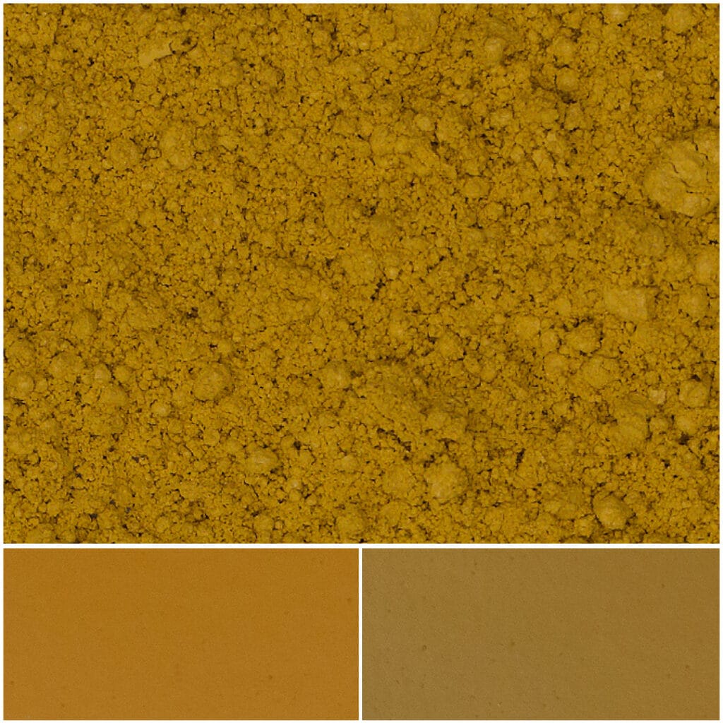 Matte yellow mica powder for vibrant pigment applications and creative projects.