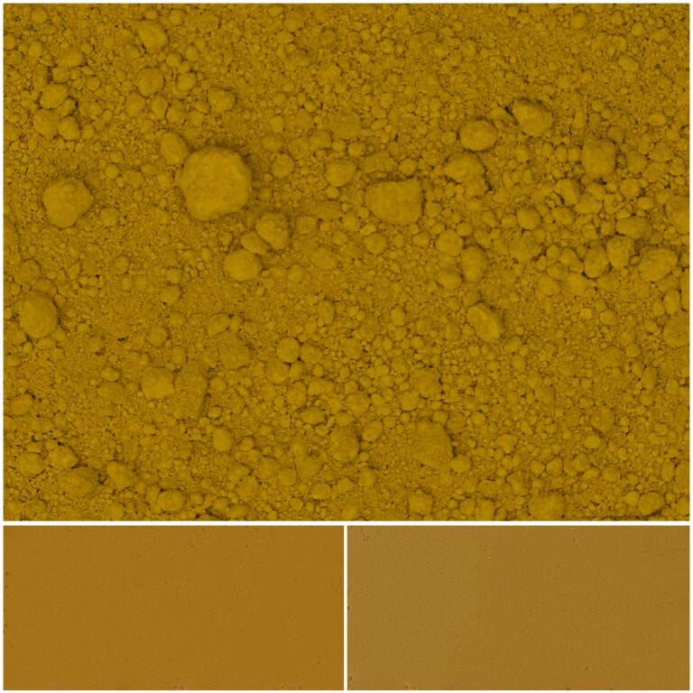 Fine yellow pigment powder ideal for art and crafts projects.