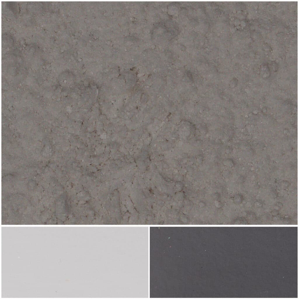 SanMica White features textured surfaces in varying shades of grey for versatile design applications.