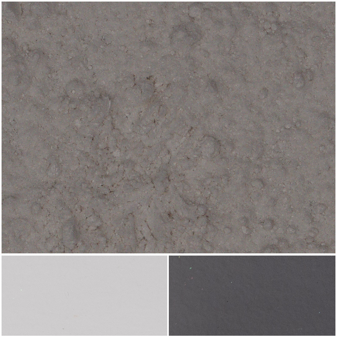 SanMica White features textured surfaces in varying shades of grey for versatile design applications.