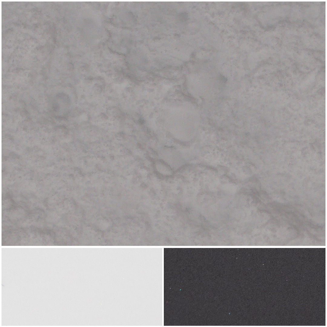 SanSilica 307 showcases a textured surface in gray, white, and black shades.