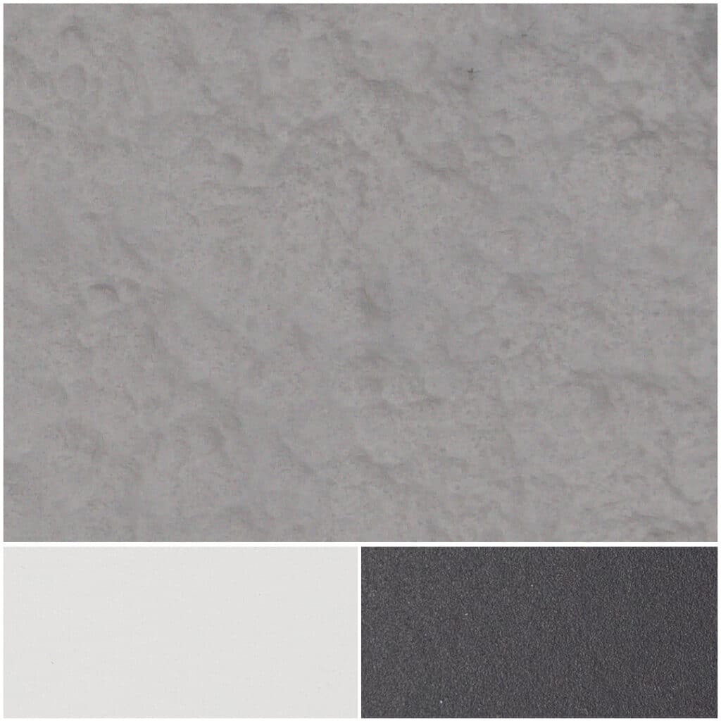 Textured gray surface sample with variations in white and dark gray tones.