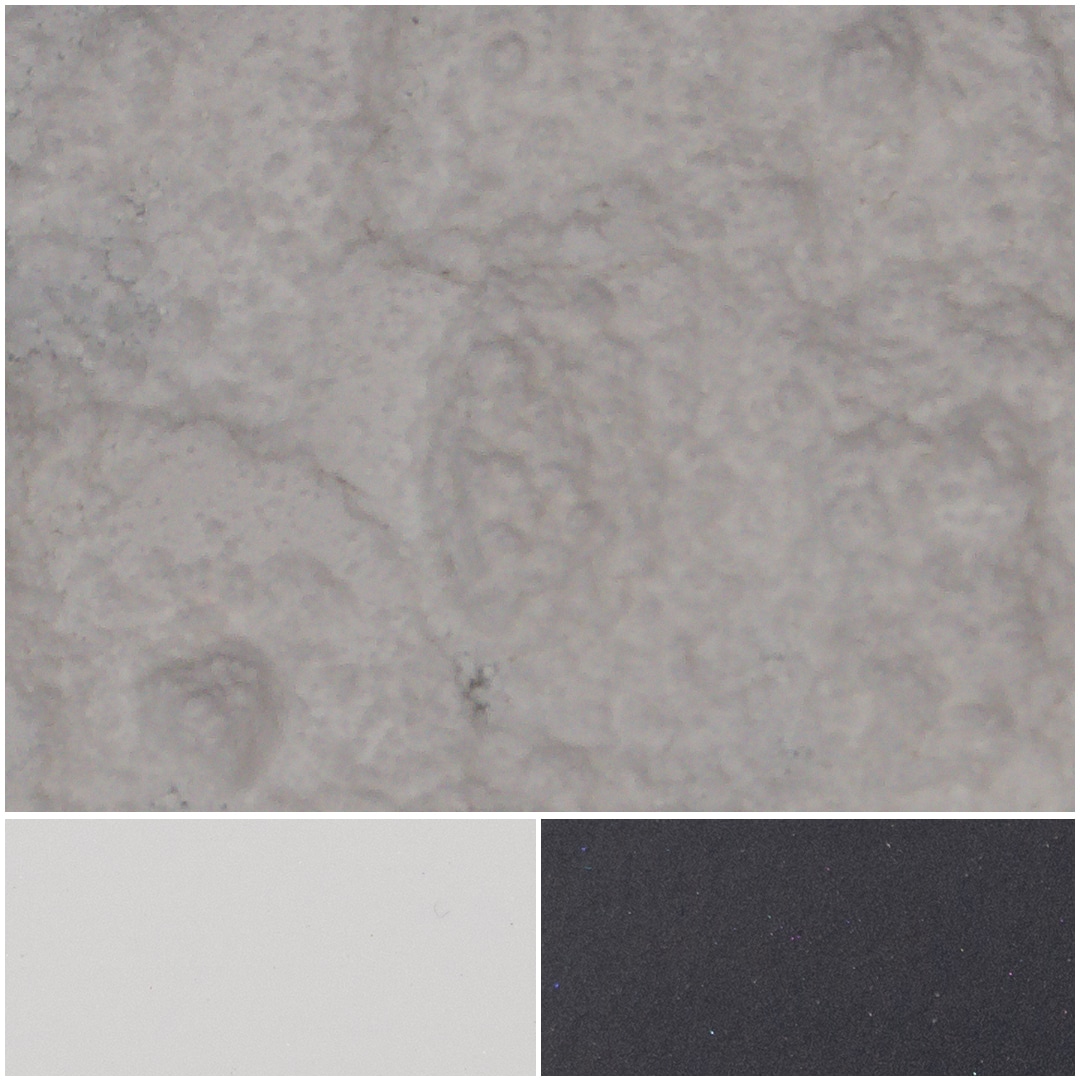 Sericite AH8325 shows various mineral textures in shades of gray and black.